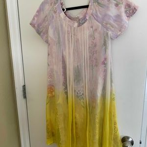 Anthropologie summer dress: silky & colorful